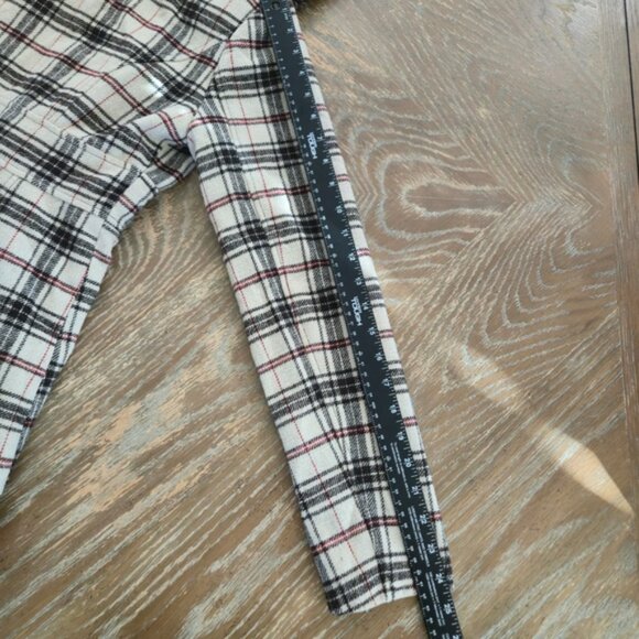 Say What? Plaid Toggle Coat w/ Faux Fur Hood Women’s M Beige Red Black - Picture 9 of 12